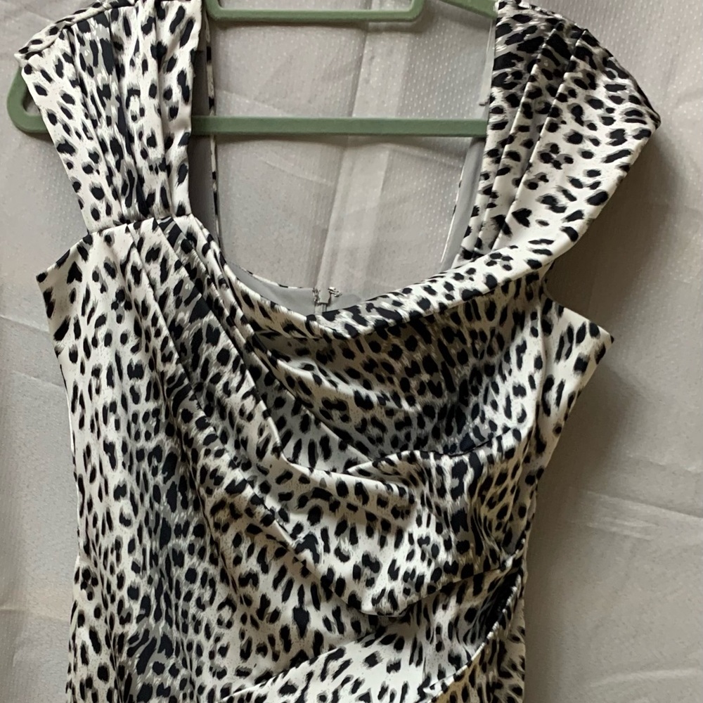 Tadashi Shoji Black and White Leopard Print Dress